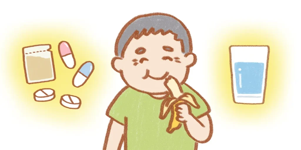 薬と食物繊維で良い状態を保っているパーキンソン病患者さんの画像