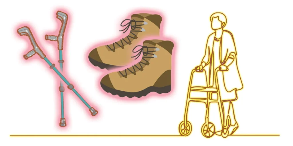 脊髄小脳変性症は転倒防止のためのハイカット靴や歩行器が大切