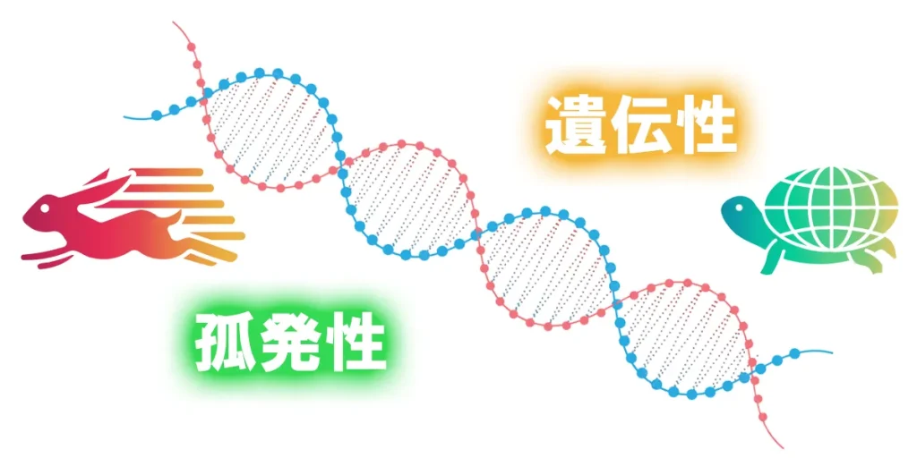 脊髄小脳変性症は遺伝性と孤発性の2タイプに分かれる
